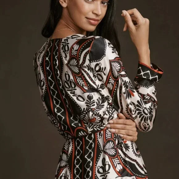 NWOT Farm Rio Passion Scarf Wrap Mini Dress XXS $215 - Picture 4 of 15